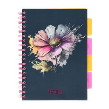 shumee Strigo bloki spiralni zvezek rožice B5 Check temno moder 100k 80g PADS078