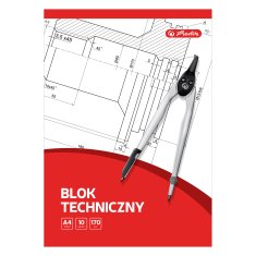 shumee Tehnični blok A4/10 listov Herlitz 9583626 170 g