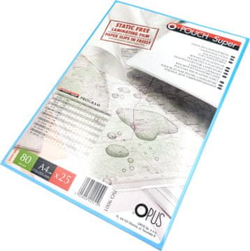 shumee O.POUCH SUPER folija za laminiranje A4, 80 µm /25 kosov/ FN5225 Opus