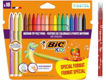 shumee BIC Kids Kid Couleur Pastel flomastri, škatla 18 kosov
