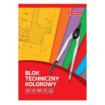 shumee Herlitz barvni tehnični blok A4/10 listov 160 g