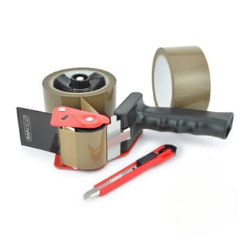 shumee Lepilnik trakov Rapesco + 2 rjava traku + nož