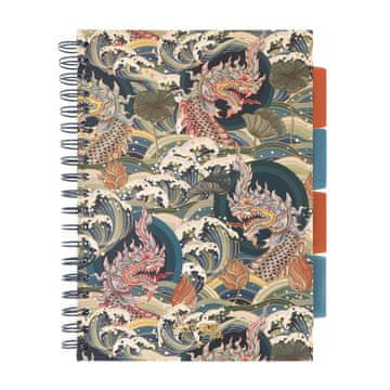 shumee Strigo Pads Spiralni zvezek Japan Waves B5 z mrežo, roza, 100k, 80g PADS074