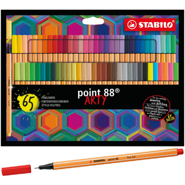 shumee STABILO point 88 fineliner, kartonska škatla s 65 kosi. ARTY 8865-21-20