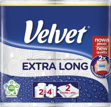 shumee Celulozne brisače v roli VELVET The Longest, dvoslojne, 90 listov, 2 kosa, bele 100 % celuloza VLK-5110082