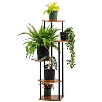 shumee PALACE kovinsko stojalo za rože - črno stojalo za 5 cvetličnih lončkov