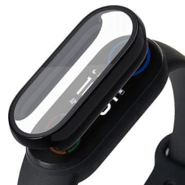 shumee Etui + steklo 2v1 Xiaomi Mi Band 8 - črn