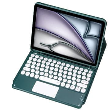 shumee iPad Air 13 Gen6 Bluetooth torbica s tipkovnico in sledilno ploščico (zelena)