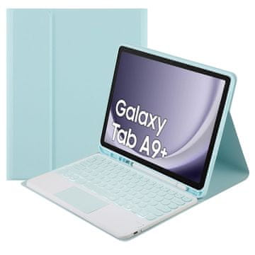 shumee Galaxy Tab A9 Plus Bluetooth torbica s tipkovnico in sledilno ploščico (modra)
