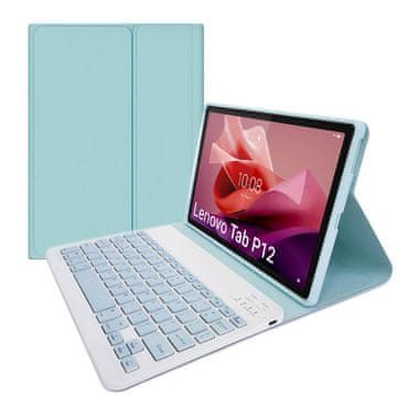 shumee Bluetooth torbica s tipkovnico za Lenovo Tab P12 TB-370 (modra)