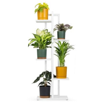shumee Univerzalno stojalo za rože TOWER - belo, 5-nadstropno stojalo za rože za 6 lončkov