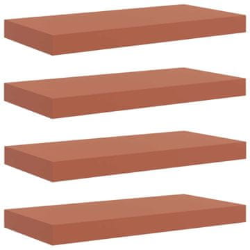 Vidaxl Stenska polica 4 pcs Rdeča 50 x 23 x 4 cm Konstruiran les