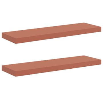 Vidaxl Stenska polica 2 pcs Rdeča 90 x 23,5 x 4 cm Konstruiran les