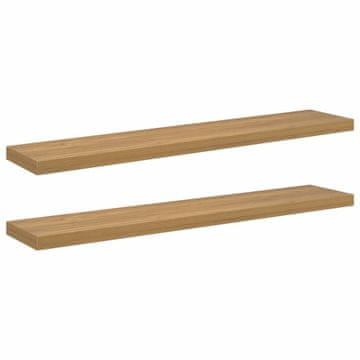 Vidaxl Stenska polica 2 pcs Rjava 120 x 23,5 x 4 cm Konstruiran les