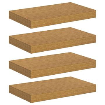 Vidaxl Stenska polica 4 pcs Bež 40 x 23,5 x 4 cm Konstruiran les