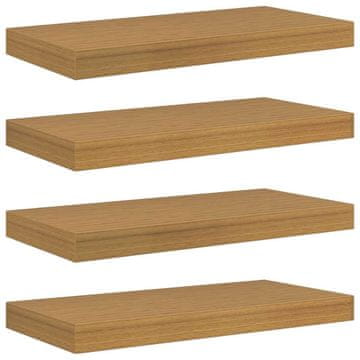 Vidaxl Stenska polica 4 pcs Bež 50 x 23,5 x 4 cm Konstruiran les