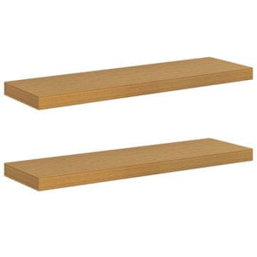 Vidaxl Stenska polica 2 pcs Bež 80 x 23,5 x 4 cm Konstruiran les
