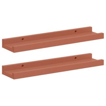 Vidaxl Stenska polica 2 pcs Rdeča 40 x 9 x 3 cm Konstruiran les