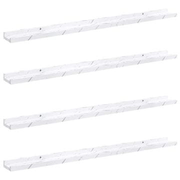 Vidaxl Stenska polica 4 pcs Beli marmor 100 x 9 x 3 cm Konstruiran les