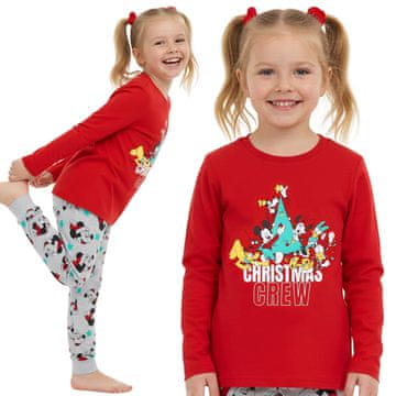 Disney DISNEY Mickey Mouse Božične otroške pižame, BOMBAŽNE pižame z dolgimi rokavi OEKO-TEX
