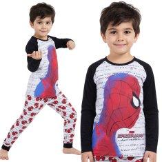 MARVEL COMICS MARVEL Spider-Man Dvodelne pižame za dečke, bombažne pižame z dolgimi rokavi za dečke 92