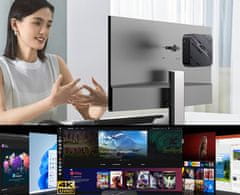 Blackview MP100 namizni mini računalnik, Windows 11 PRO, AMD Ryzen 5 7430U, AMD Radeon Graphics, 16GB RAM, 512GB SSD, WIFI 6, Bluetooth 5.2, Ethernet, 3x USB Type-A, 1x HDMI, 1x DP, 2x USB Type-C, siv