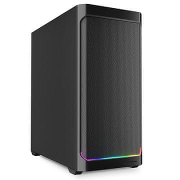 Sharkoon AK4 gaming ohišje, RGB Strip, midiATX, črno (AK4 RGB STRIP BLACK)