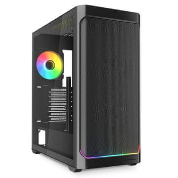 Sharkoon AK4W gaming ohišje, RGB Strip, midiATX, črno (AK4W RGB STRIP BLACK ATX)
