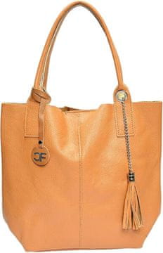 Carla Ferreri Ženska usnjena torbica hobo CF1619 Cognac