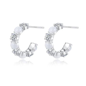 AVESTLINE Srebrni uhani z mačjim očesom in 5A cirkoni