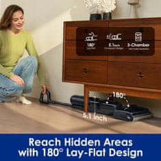 Tineco FLOOR ONE S7 Pro Stretch Ultra, brezžični sesalnik in čistilec, iLoop senzor, FlashDry sušenje, črn