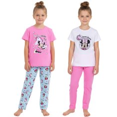 Disney DISNEY Minnie Mouse SET 2 kosov - bombažna pižama za deklice z dolgimi hlačami OEKO-TEX 134