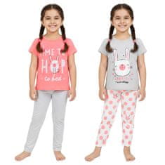 PRIMARK Zajčki, pižama za deklice z dolgimi hlačami, kratkimi rokavi, komplet 2 kosov 92