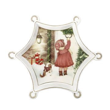 Brandani Servirni krožnik Cuccioli 20x20cm / deklica / porcelan