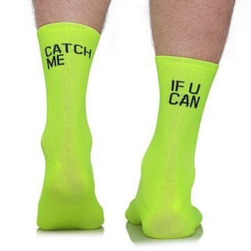 shumee Kolesarske nogavice Todo Cycling Pro, CATCH ME IF YOU CAN rumene, neon, termoaktivne 43-46 Yellow Neon