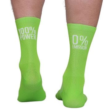 shumee Kolesarske nogavice Todo Cycling Pro 100% POWER 0% EMISSION, zelene, termoaktivne, cestne 47-50 zelene