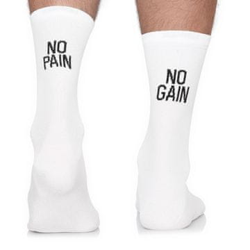 shumee Todo Cycling Pro zračne kolesarske nogavice z napisom NO PAIN NO GAIN termoaktivne, kolesarske, cestno bele 43-46