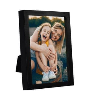 shumee Okvir za fotografije 10x15 cm stoječi in viseči črn MDF BD art