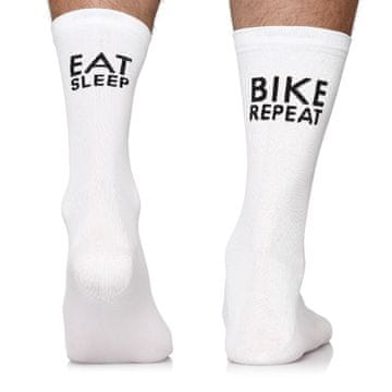 shumee Todo Cycling Pro, Eat Sleep Bike Repeat kolesarske nogavice, bele, športne, termoaktivne bele 35-38