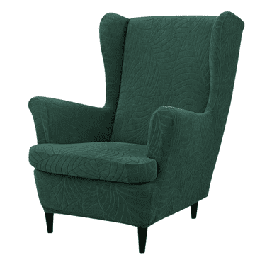 shumee PREVLEKA ZA STOL Z NASLONOM V STEKLENIČNO ZELENI ŽAMETNI ŽAKARD VZORCI Z ELASTIČNO TEKSTURO [30-Z3-ZLB]