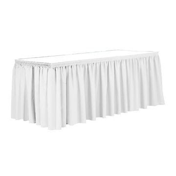 shumee Zavesa za banketno mizo za catering, BELA obroba 5,65 m