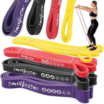 shumee Komplet 4 vadbenih trakov iz lateksa z odpornostjo na moč