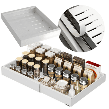 shumee RAZTEGLJIV KUHINJSKI ORGANIZATOR BEL PREDAL ZA SHRANJEVANJE 32-52 CM [ORGANIZER104]