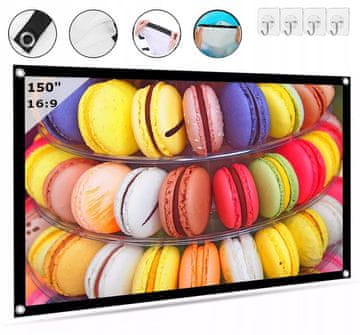 shumee Zložljivo projekcijsko platno Zenwire 150 palcev