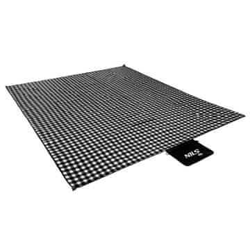 shumee NC2311 ODEJA ZA PIKNIK BELA IN ČRNA 200x200 CM PE + ALU NILS CAMP