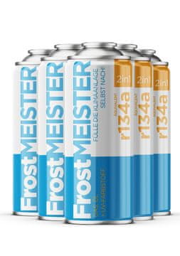 shumee FROSTMEISTER 2v1 400ml - 6x pločevink PLIN R134a ZA SAMOPOMOČNO SERVISIRANJE KLIMATSKIH NAPRAV