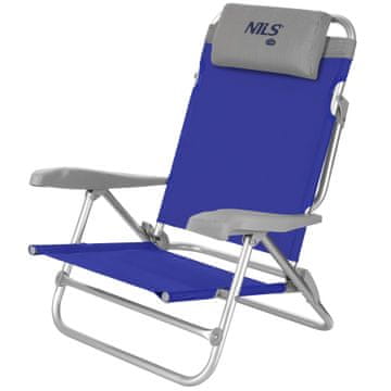 shumee NC3502 ZLOŽLJIV STOL ZA KAMPIRANJE 2v1 MODRO-SIV NILS CAMP