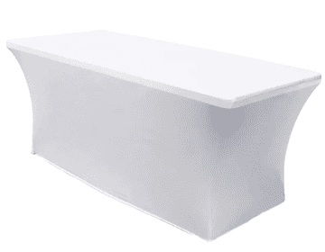 shumee PREVLEKA za catering banketno mizo 180x76 cm POLNA brez pentlje BELA