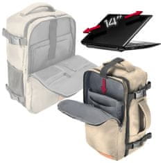 shumee Potovalni nahrbtnik 40x20x25 za letalo, lahka ročna prtljaga - bež