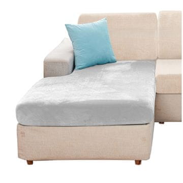 shumee Prevleka za posteljo, kavč, kotni kavč CHAMBERS, žamet, svetlo siva